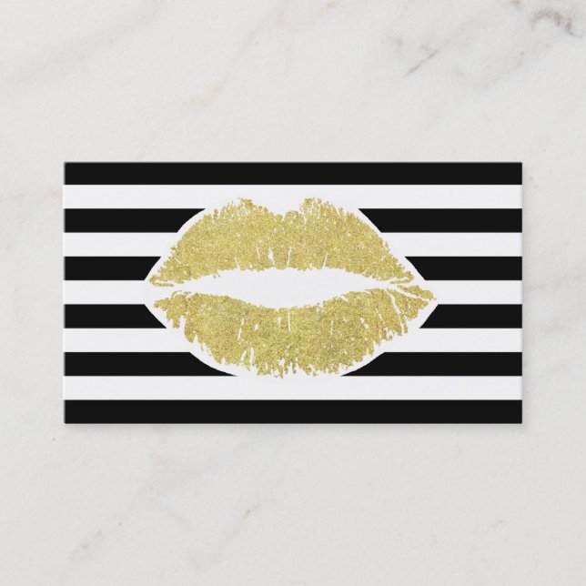 Tarjeta De Visita Artista de maquillaje | Tiras modernas de Purpurin (Anverso)
