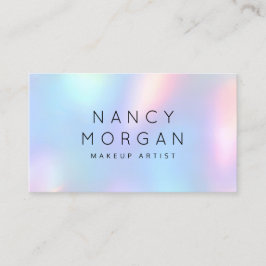 Tarjeta De Visita artista de maquillaje unicornio arcoíris holográfi