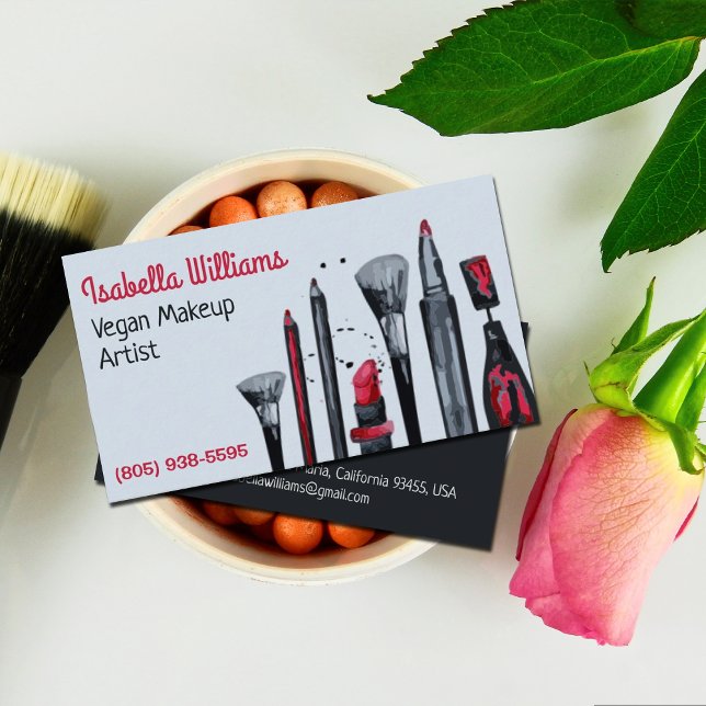 Tarjeta De Visita Artista de maquillaje vegano (Subido por el creador)