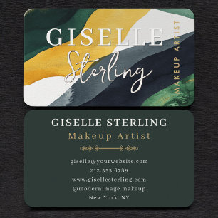 Tarjeta De Visita Artista de Maquillaje Verde