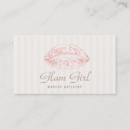 Tarjeta De Visita Artista de maquillaje Vintage Tiras de labios Purp