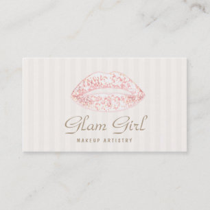 Tarjeta De Visita Artista de maquillaje Vintage Tiras de labios Purp