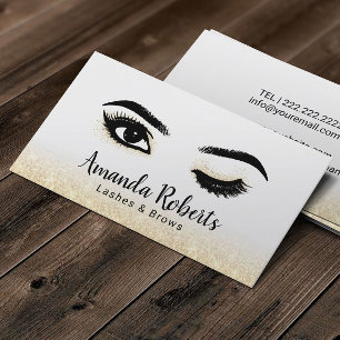 Tarjeta De Visita Artista de maquillaje Wink Elegido Purpurina de Or