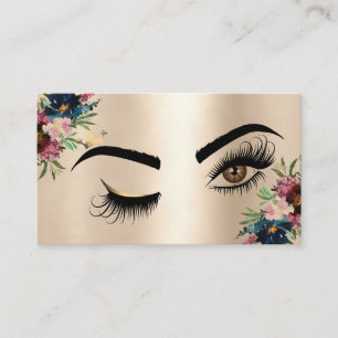 Tarjeta De Visita Artista de maquillaje Wink Eye Beauty Burgundy Flo