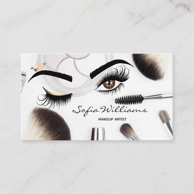 Tarjeta De Visita Artista de maquillaje Wink Eye Beauty Salon (Anverso)
