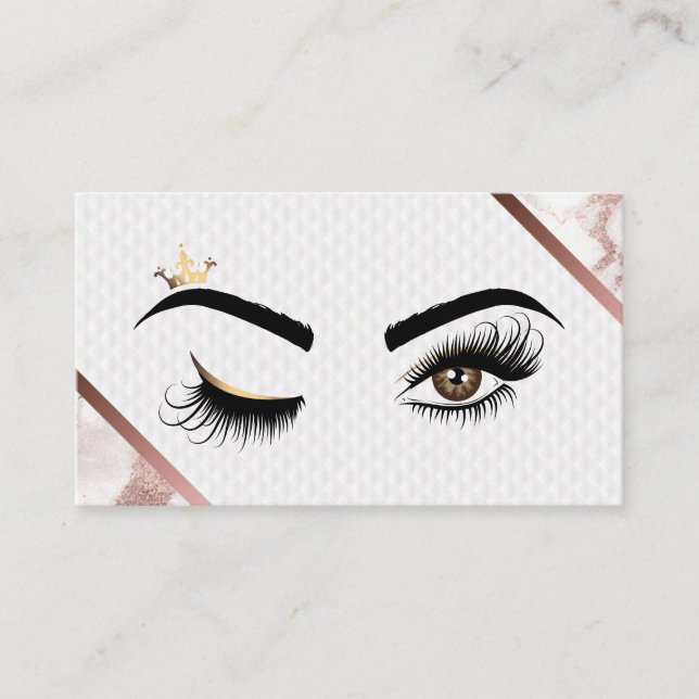 Tarjeta De Visita Artista de maquillaje Wink Eye Beauty Salon Lash E (Anverso)
