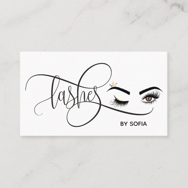 Tarjeta De Visita Artista de maquillaje Wink Eye Beauty Salon Lash E (Anverso)