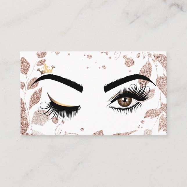 Tarjeta De Visita Artista de maquillaje Wink Eye Beauty Salon Lash E (Anverso)