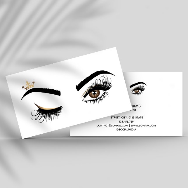 Tarjeta De Visita Artista de maquillaje Wink Eye Beauty Salon Lash E (Subido por el creador)