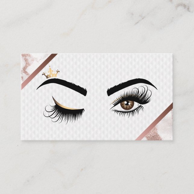 Tarjeta De Visita Artista de maquillaje Wink Eye Beauty Salon Lash E (Anverso)