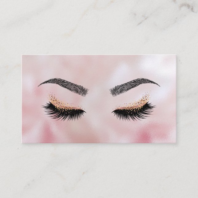 Tarjeta De Visita Artista de maquillaje Wink Eye Beauty Salon Lash E (Anverso)