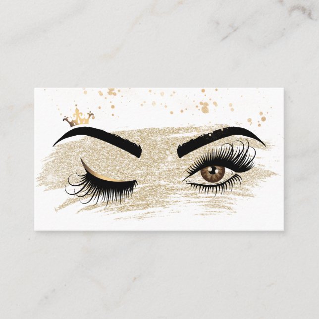 Tarjeta De Visita Artista de maquillaje Wink Eye Beauty Salon Lash E (Anverso)