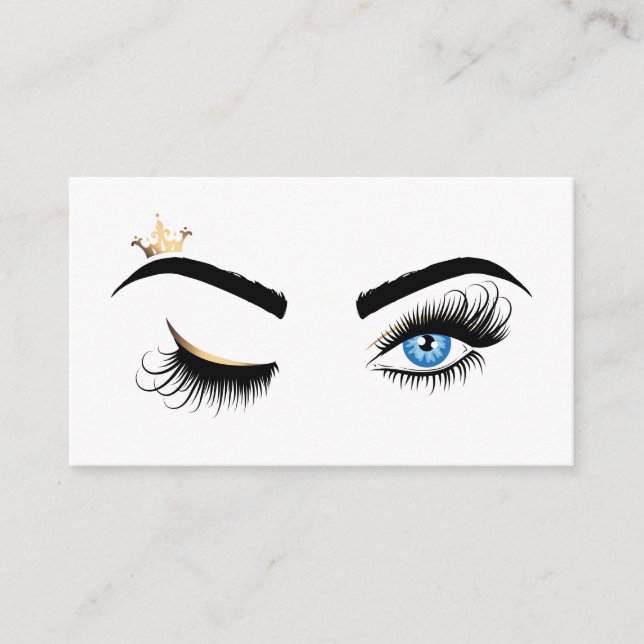 Tarjeta De Visita Artista de maquillaje Wink Eye Beauty Salon Lash E (Anverso)