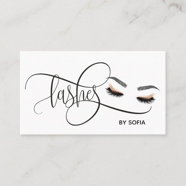 Tarjeta De Visita Artista de maquillaje Wink Eye Beauty Salon Lash E (Anverso)