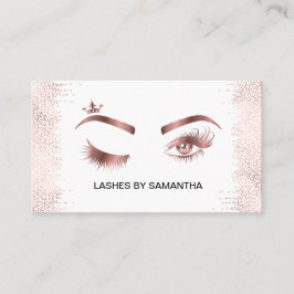 Tarjeta De Visita Artista de maquillaje Wink Eye Gold Confetti Lashe
