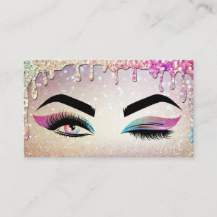 Tarjeta De Visita Artista de maquillaje Wink Eye Lashes holográficos