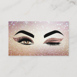 Tarjeta De Visita Artista de maquillaje Wink Eye Lashes Rosa Gold