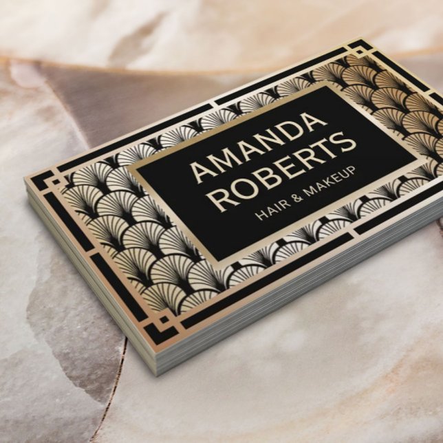 Tarjeta De Visita Artista de maquillaje y cabello elegante estilo Ar (Subido por el creador)