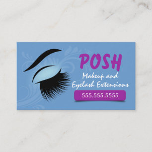 Tarjeta De Visita Artista de maquillaje y Extensiones Eyelash Púrpur