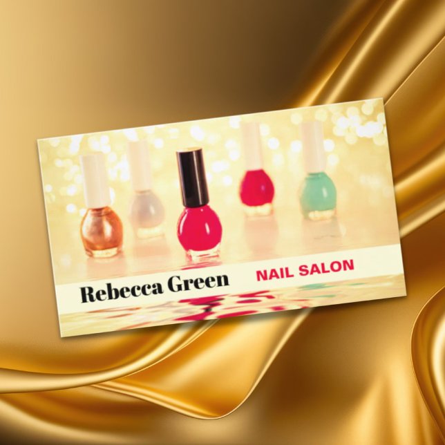 Tarjeta De Visita Artista de moda moderna en uñas Nail Salon Manicur (Modern Trendy Nail Artist Nail Salon Manicurist Business Card)