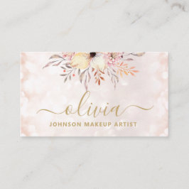 Tarjeta De Visita Artista de moda Rubor Pink Gold Glam