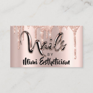 Tarjeta De Visita Artista de Nails Studio Perforaciones Acrílicas Ro