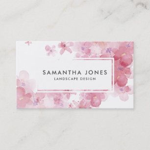 Tarjeta De Visita artista de paisaje floral rosa moderno