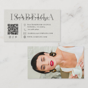 Tarjeta De Visita Artista de Peinado y Maquillaje Moderno Foto con G