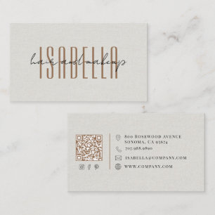 Tarjeta De Visita Artista de Peinado y Maquillaje Moderno Guión de L
