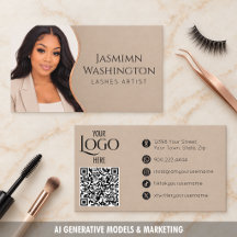 Artista de Pestañas Champagne Taupe QR Branding