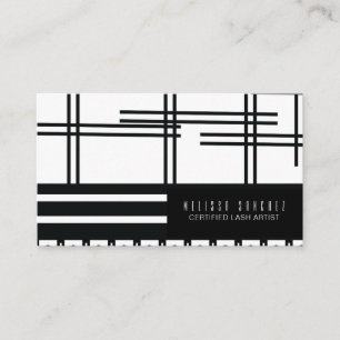 Tarjeta De Visita Artista de Pestañas Extensiones Maquilladora Abstr