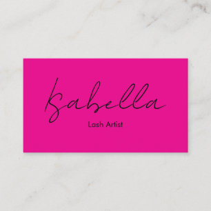 Tarjeta De Visita Artista de Pestañas Rosa de Letra de Lujo