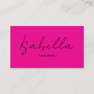 Tarjeta De Visita Artista de Pestañas Rosa de Letra de Lujo