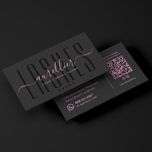 Tarjeta De Visita Artista de Pestañas Rosadas Estéticas Cejas Bellez
