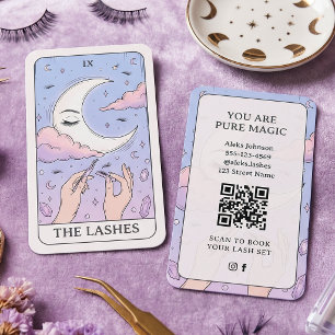 Tarjeta De Visita Artista de Pestañas Tarot Holográfico Mágico