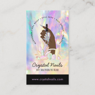 Tarjeta De Visita Artista de salón de técnico de uñas Crystal Hol