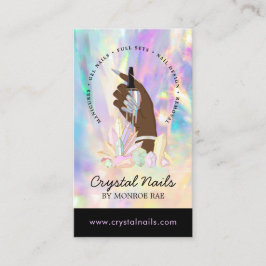 Tarjeta De Visita Artista de salón de técnico de uñas Crystal Hologr