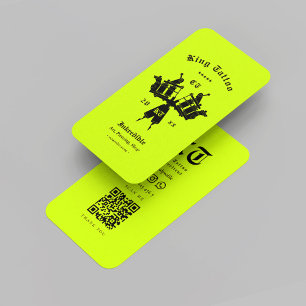 Tarjeta De Visita Artista de tatuaje moderno neón máquina de tatuaje