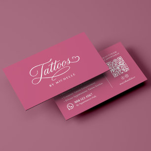 Tarjeta De Visita Artista de Tatuajes Cosméticos Estéticos Letra Ros