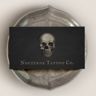Tarjeta De Visita Artista de tatuajes Cráneo oscuro