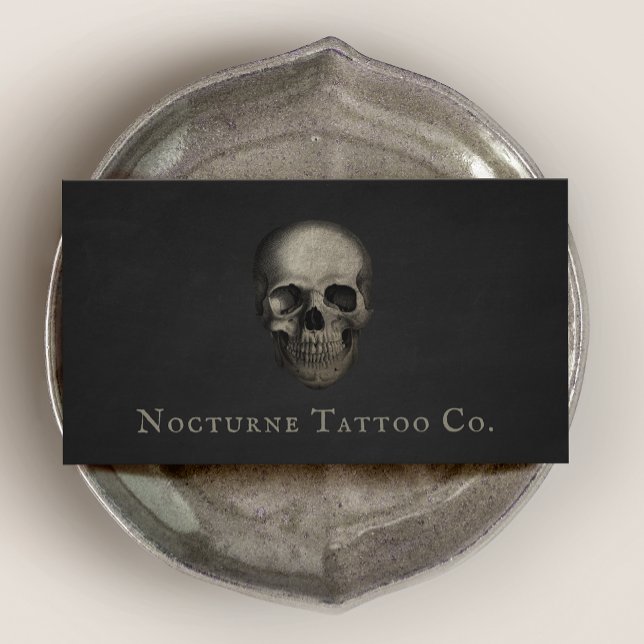 Tarjeta De Visita Artista de tatuajes Cráneo oscuro (Subido por el creador)