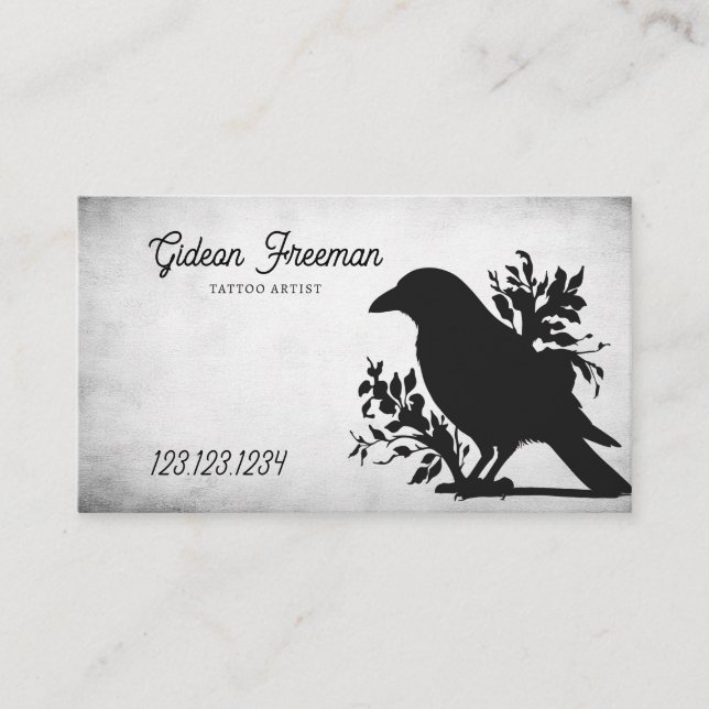 Tarjeta De Visita Artista de tatuajes de cuerdas blancas y negras (Anverso)