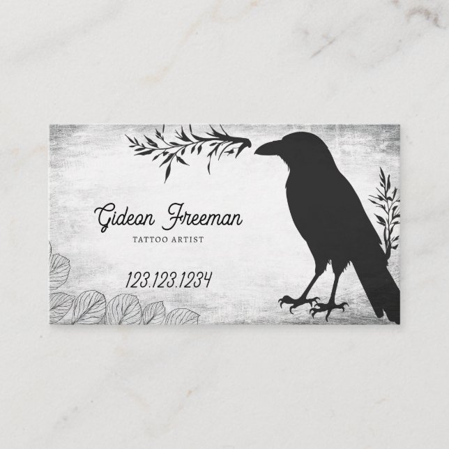 Tarjeta De Visita Artista de tatuajes de cuerdas blancas y negras (Anverso)