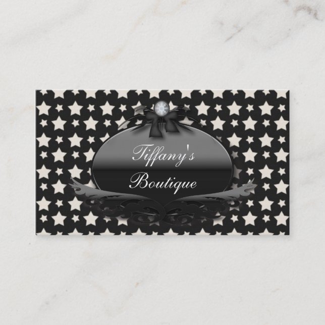 Tarjeta De Visita artista de tatuajes de estrellas góticas victorian (Anverso)