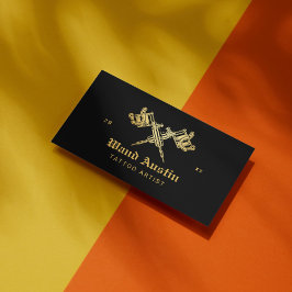 Tarjeta De Visita Artista de tatuajes de la máquina del tatuaje negr