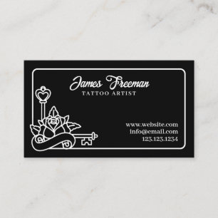 Tarjeta De Visita Artista de tatuajes de tatuajes de tatuajes de ros