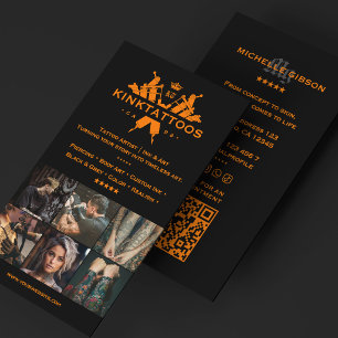 Tarjeta De Visita Artista de tatuajes góticos