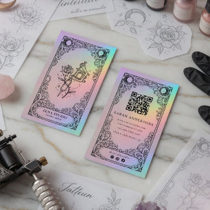 Tarjeta De Visita Artista de tatuajes místicos vintage