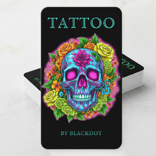 Tarjeta De Visita Artista de Tatuajes Moderno Diseño de Tatuajes Tat