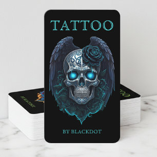 Tarjeta De Visita Artista de tatuajes moderno estudio de tatuajes Ca